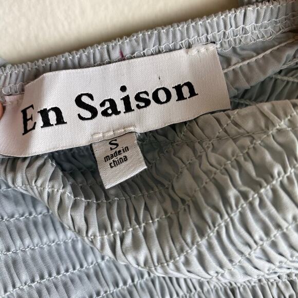 En Saison Ida Seafoam Blue Cotton Poplin Midi Dress Size S - Picture 11 of 15